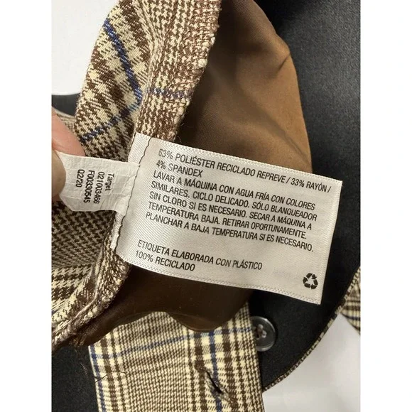 Ava & Viv Mid-Rise Plaid Pants Womens Size 22W Brown Career Plus Size Stretch - Picture 9 of 15